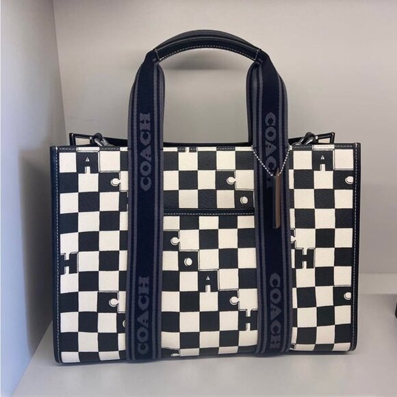 Coach Smith Tote Bag With Checkerboard Print - Picture 1 of 6